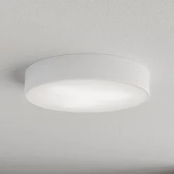 Loftlampe Cleo 400, hvid, sensor, IP54, Ø 40 cm, metal