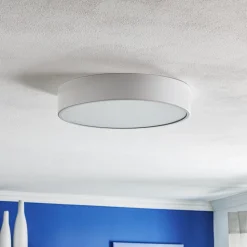 Loftlampe Cleo 400, hvid, sensor, IP20, Ø 40 cm, metal