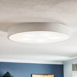 Loftlampe Cleo 600, hvid, sensor, IP20, Ø 60 cm, metal