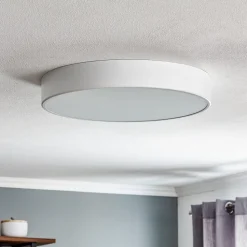 Loftlampe Cleo 500, hvid, sensor, IP20, Ø 50 cm, metal