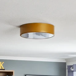 Loftlampe Cleo 300, IP54, Ø 30 cm guld