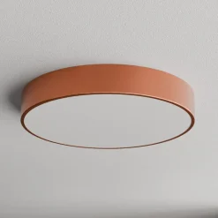Loftlampe Cleo 500, kobber, sensor, IP54, Ø 50 cm, metal