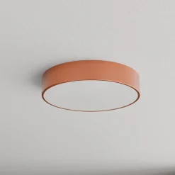 Loftlampe Cleo 400, kobber, sensor, IP54, Ø 40 cm, metal