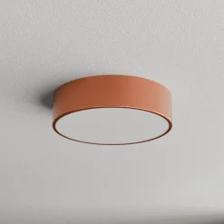 Loftlampe Cleo 300, kobber, sensor, IP54, Ø 30 cm, metal