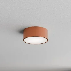 Loftlampe Cleo 200, kobber, sensor, IP54, Ø 20 cm, metal