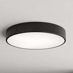 Loftlampe Cleo 500, sort, sensor, IP54, Ø 50 cm, metal