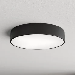 Loftlampe Cleo 400, sort, sensor, IP54, Ø 40 cm, metal