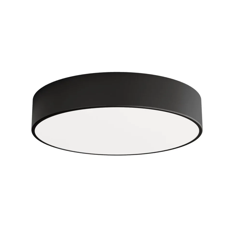 Loftlampe Cleo 400, sort, sensor, IP54, Ø 40 cm, metal