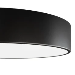 Loftlampe Cleo 200, sort, sensor, IP54, Ø 20 cm, metal
