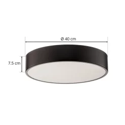 Loftlampe Cleo 400, sort, sensor, IP20, Ø 40 cm, metal