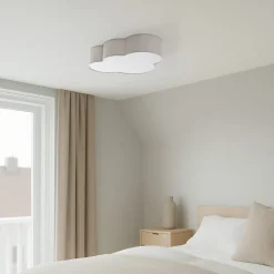 Loftlampe Cloud, beige, 63 cm lang, tekstil, sky, E27