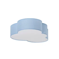 Loftlampe Cloud, blå, 63 cm lang, tekstil, sky, E27