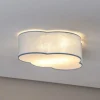 Loftlampe Cloud, blå, 43 cm lang, tekstil, sky, E27