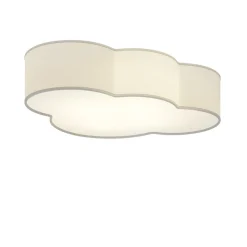 Loftlampe Cloud i tekstil, længde 62 cm, grå
