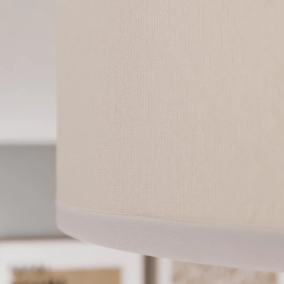 Loftlampe Cloud i tekstil, længde 41 cm, grå