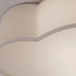 Loftlampe Cloud i tekstil, længde 41 cm, grå