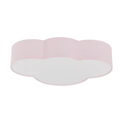 Loftlampe Cloud, lyserød, 63 cm lang, tekstil, sky, E27
