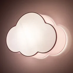 Loftlampe Cloud, lyserød, 43 cm lang, tekstil, sky, E27