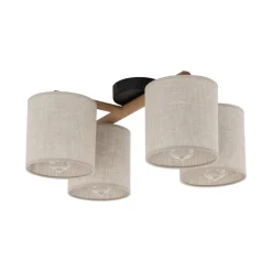 Loftlampe Deva, 4 lyskilder, tekstil