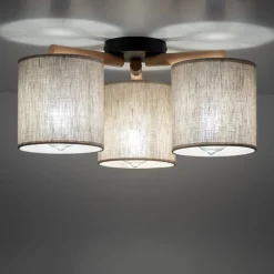 Loftlampe Deva, tekstil, 3 lyskilder