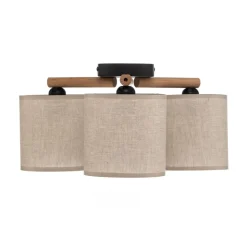 Loftlampe Deva, tekstil, 3 lyskilder