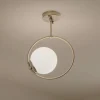 Loftlampe Dolunay, Ø 26 cm, guldfarvet, glas, E27