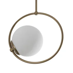 Loftlampe Dolunay, Ø 26 cm, guldfarvet, glas, E27