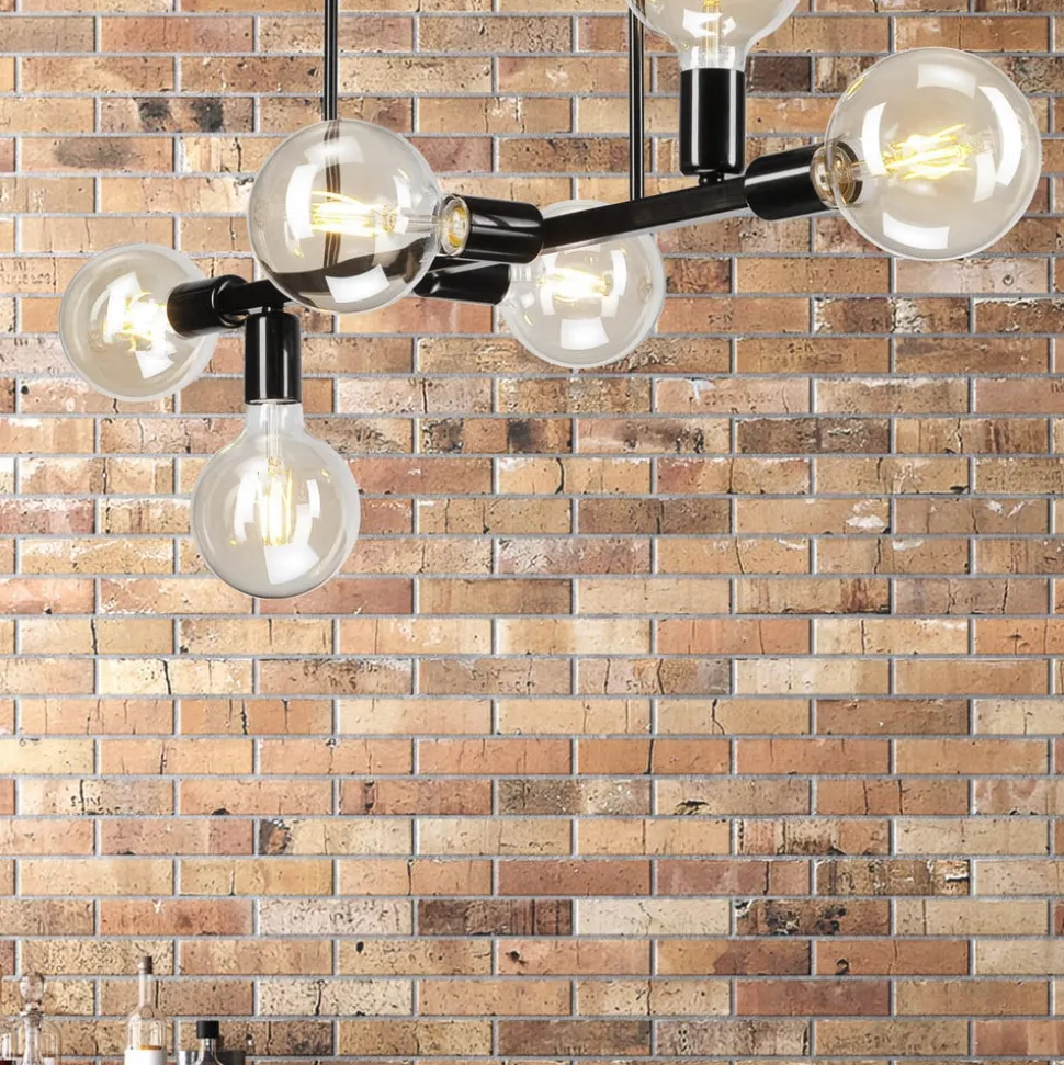 Loftlampe Eliza, 6 lyskilder, sort