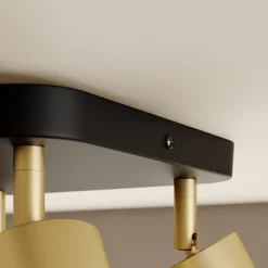 Loftlampe Eye Spot med 4 lyskilder, sort/messing