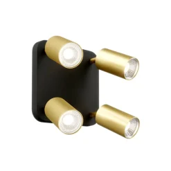 Loftlampe Eye Spot med 4 lyskilder, sort/messing