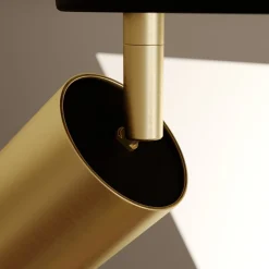 Loftlampe Eye Spot med 4 lyskilder, sort/messing
