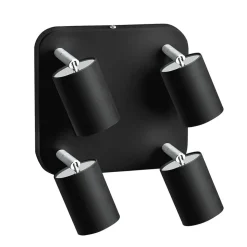 Loftlampe Eye Spot med 4 lyskilder, firkantet, sort