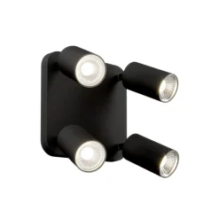 Loftlampe Eye Spot med 4 lyskilder, firkantet, sort