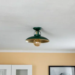 Loftlampe Felix, grøn/guld