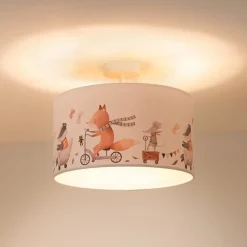 Loftlampe Ferdi Kids, tekstil, hvid, farvet