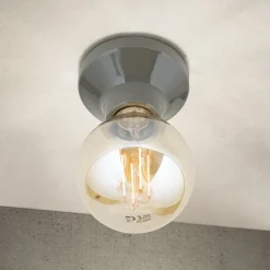 Loftlampe Frost, grå, keramik, E27