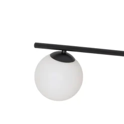 Loftlampe Glassy, 4 lyskilder, lineær, sort/opal