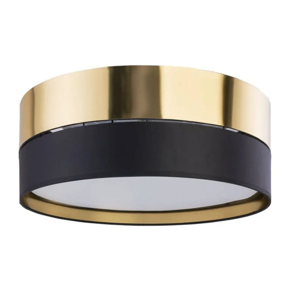 Loftlampe Hilton, sort/guld, Ø 45 cm