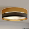 Loftlampe Hilton, sort/guld, Ø 60 cm