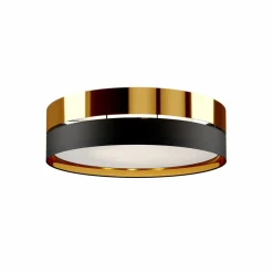 Loftlampe Hilton, sort/guld, Ø 60 cm