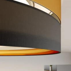 Loftlampe Hilton, sort/guld, Ø 60 cm