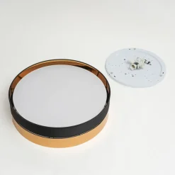 Loftlampe Hilton, sort/guld, Ø 60 cm