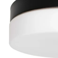 Loftlampe Ikaro sort, Ø 18 cm, metal, plast