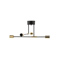 Loftlampe Ilia, sort/guld, 4 lyskilder