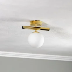 Loftlampe Linea, guld, 1 lyskilde