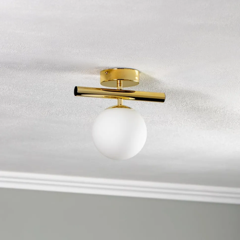Loftlampe Linea, guld, 1 lyskilde