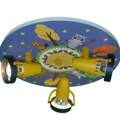 Loftlampe med sjove skovdyr, 3 lyskilder
