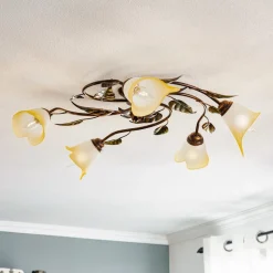 Loftlampe Miranda med 5 lyskilder, bronze