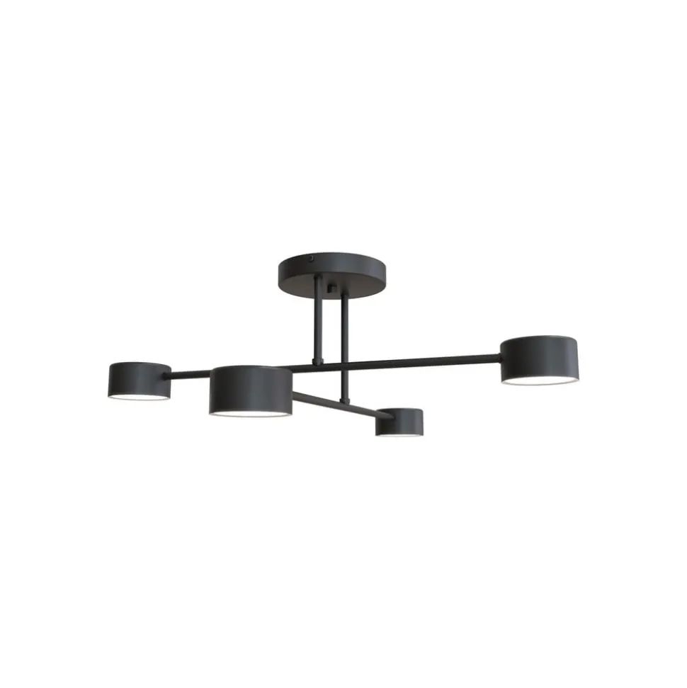 Loftlampe Modus 4, stål, 4 lyskilder, GX53, sort