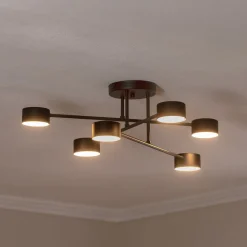 Loftlampe Modus 6, stål, 6 lyskilder, GX53, sort